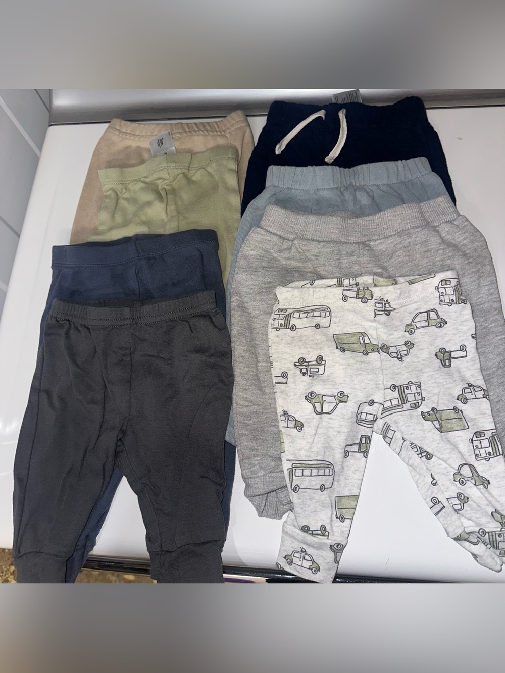 8pairs Assorted Kids Cozy Jogger Pants - Gray, Navy, Olive, Charcoal, Cream